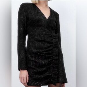 Zara Sparkling Black Long Sleeve Dress